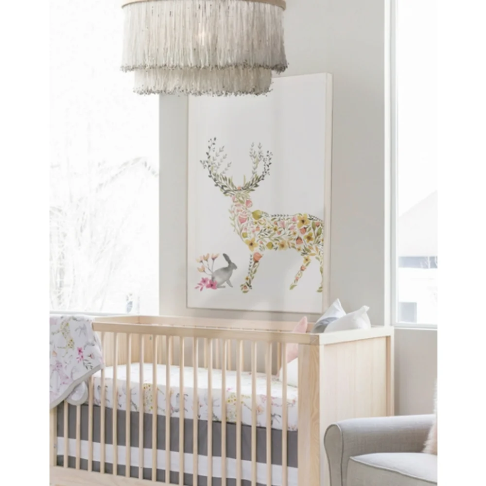 Oilo Fawn Jersey Crib Sheet- Blush - Picture 3 of 9